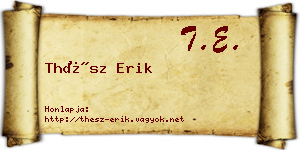 Thész Erik névjegykártya